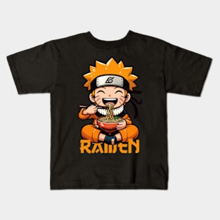 Naruto with ramen Kids T-Shirt